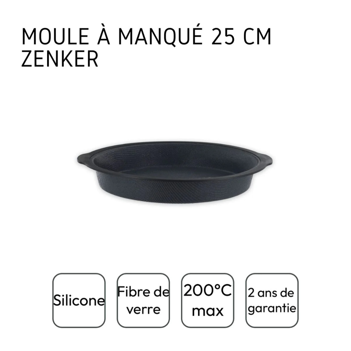 Lot de 2 moules à gâteaux 25/25 cm en silicone fibre de verre Silicone fibre de verre Silicone fibre de verre Zenker  Silicone fibre de verre