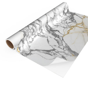 Sticker crédence adhésive - MARBRE BLANC - 60x200cm