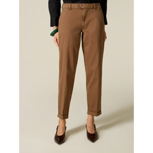 Oltre - Pantaloni chinos misto cotone - Marrone