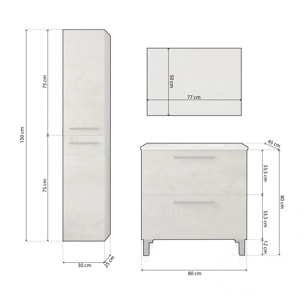 Pack de baño con lavabo cerámico y columna Sense Plus Roble Alaska