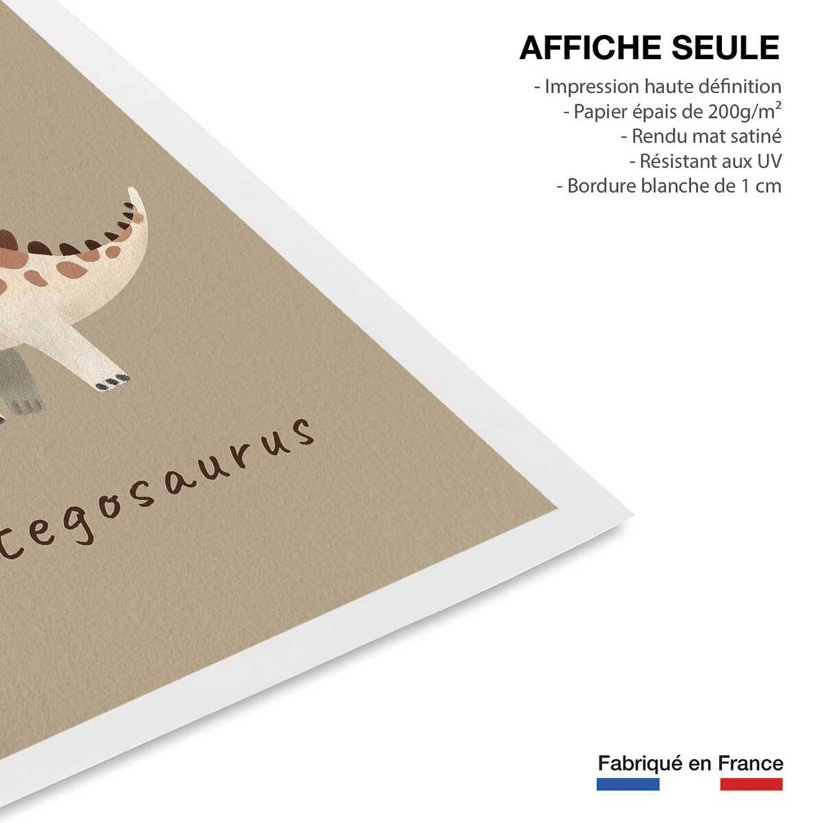 Affiche enfant stegosaurus  Affiche seule
