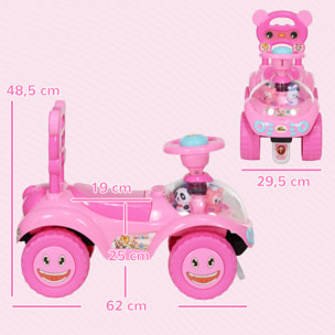 Porteur enfant rover spatial 2 coffres effets sonores lumineux rose