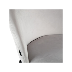 Chaise de repas tissu velours dossier capitonné pieds métal – CLEA 2
