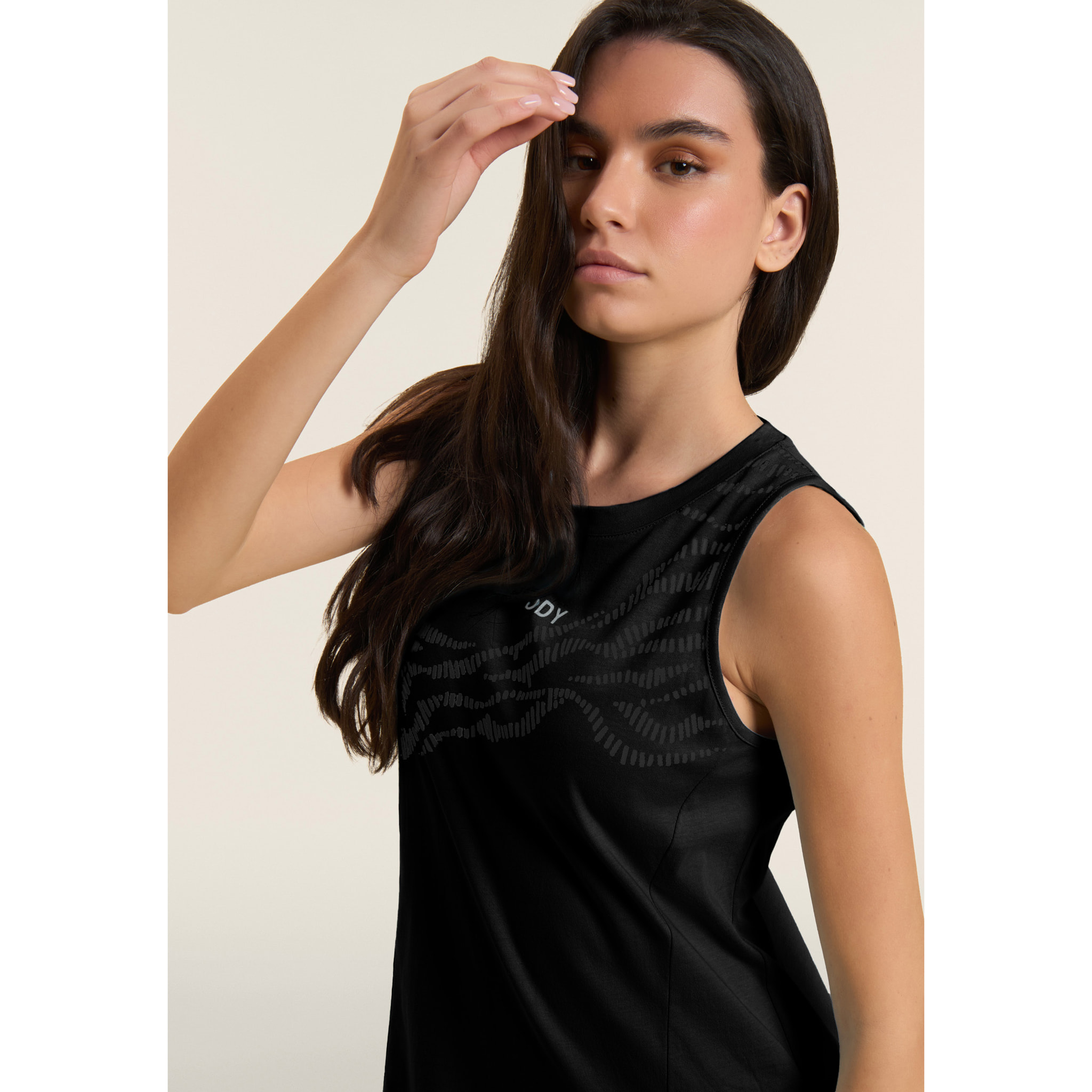 Abito con Motivo Grafico e Dettaglio Cut-Out