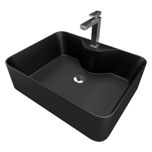 Vasque à poser rectangle en céramique noire - 48x37x13.5cm - RECTANGULAR DARK