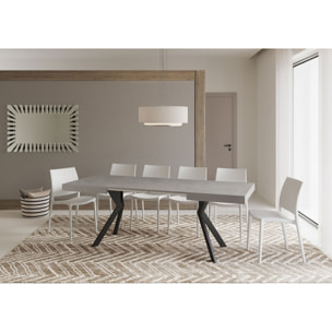 Table extensible 90x120/224 cm Dolcezza cachemire pieds anthracite