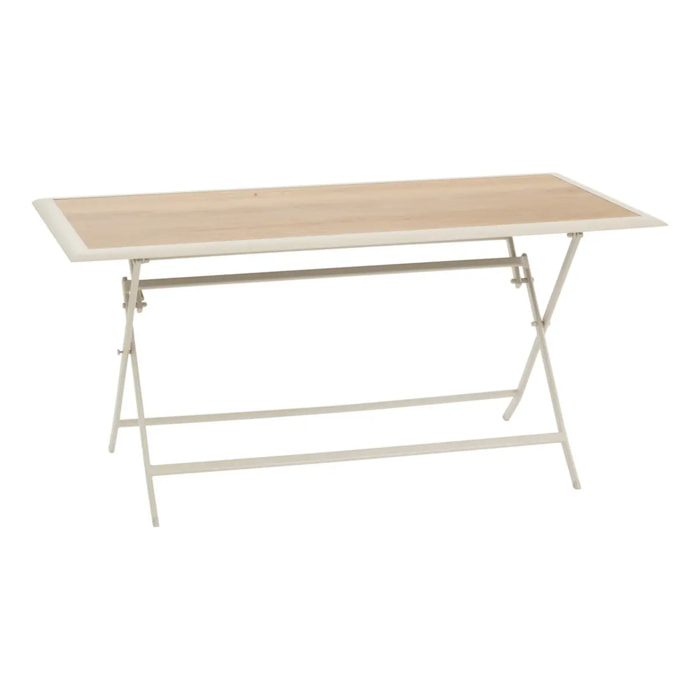 Table de jardin 6 places Azua pliable beige 150x80cm