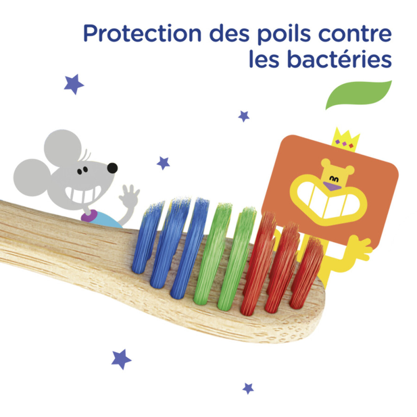 6 Brosses à Dents Signal Enfants Bambou Naturel Souple (Lot de 6 )