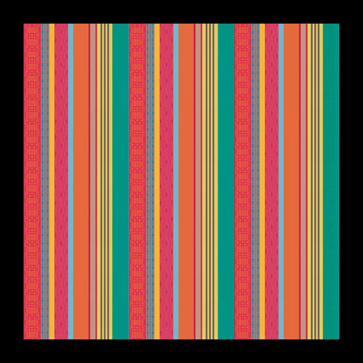 Nappe pur coton enduit motif jacquard multicolore Mille arizona pampa