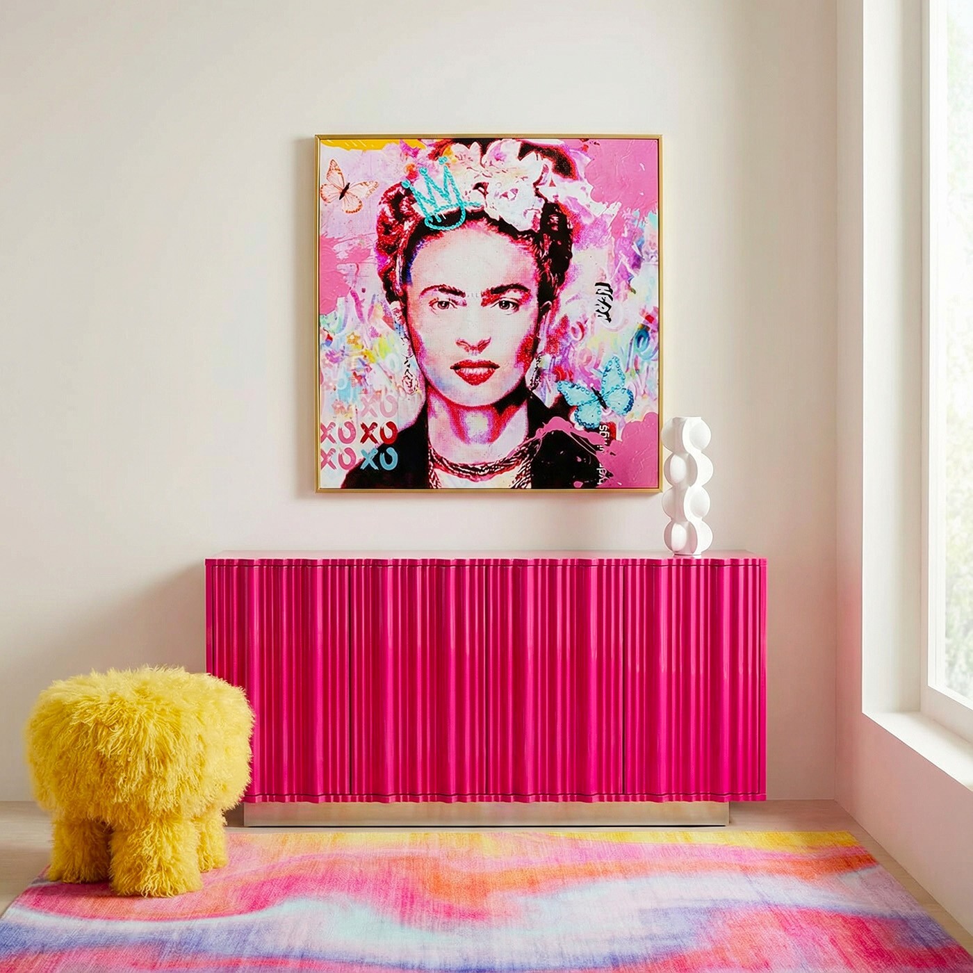 Tabouret Plushy jaune Kare Design