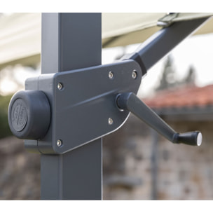 Parasol déporté 4x3m - vert mélèze - SAPHIR