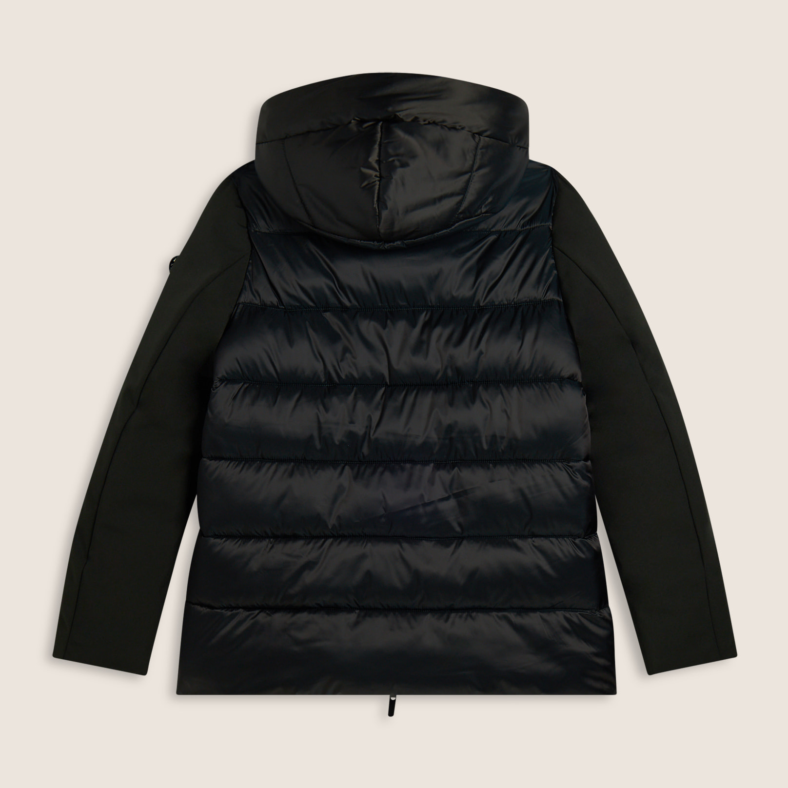 Piumino donna lunghezza media con inserti lucidi e opachi