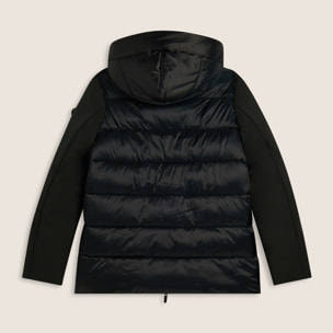 Piumino donna lunghezza media con inserti lucidi e opachi