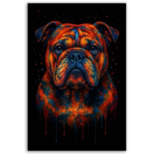 Tableau bouledogue néon vibrant Toile imprimée