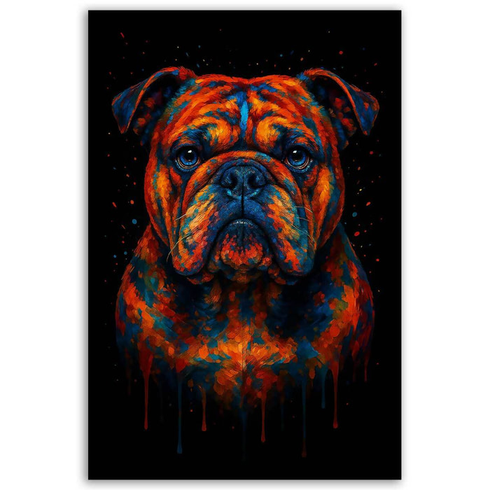 Tableau bouledogue néon vibrant Toile imprimée