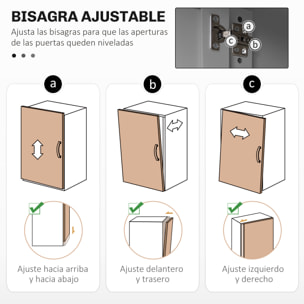 Alacena de Cocina, Mueble Auxiliar de Cocina, con 3 Puertas de Vidrio, Encimera Abierta para Microondas, 2 Cajones y Estantes Ajustables, 100x40x180 cm, Gris