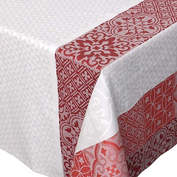 Nappe Carrée Enduite 'Mosaïque' - Rouge