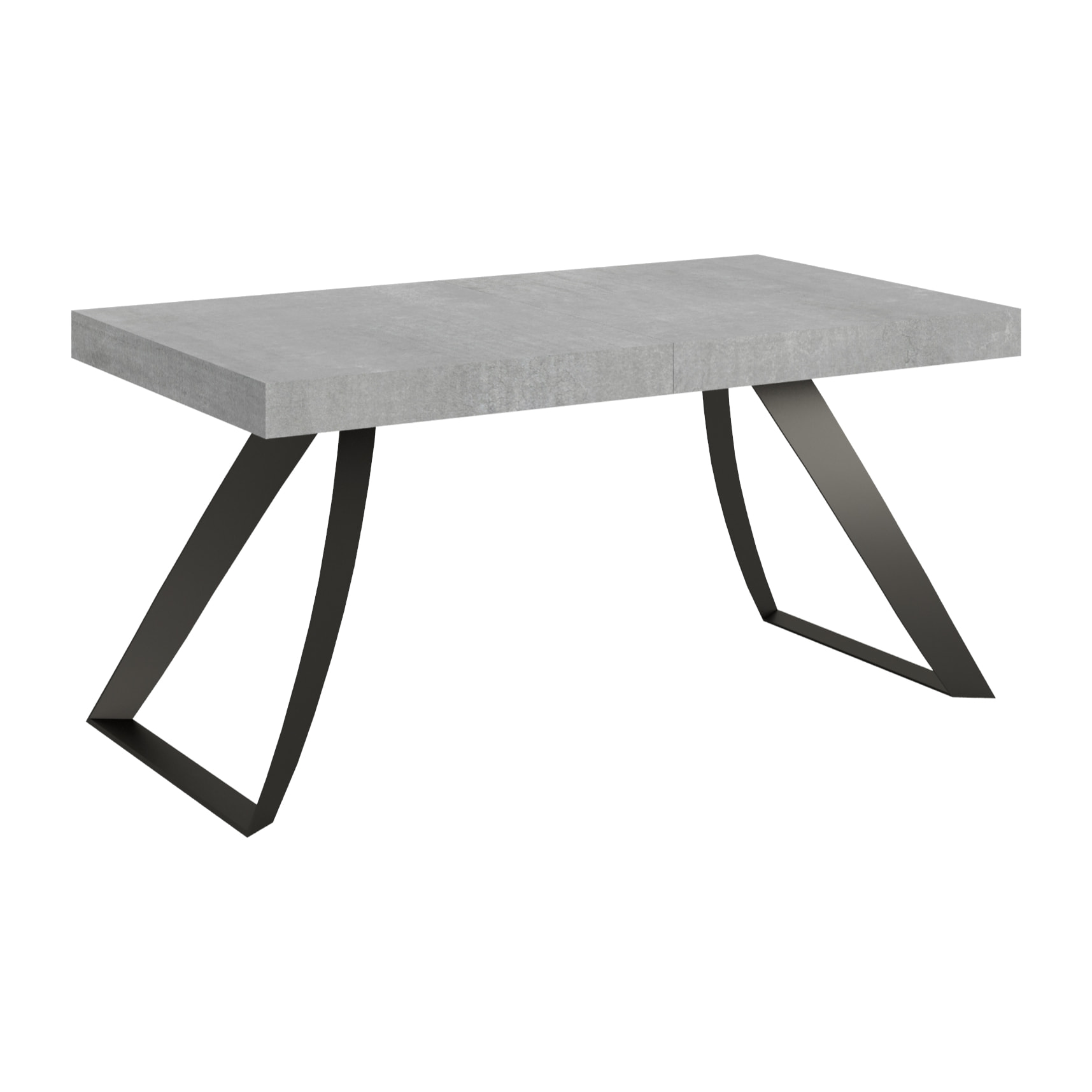 Table extensible 90x160/420 cm Proxy Gris Béton cadre Anthracite