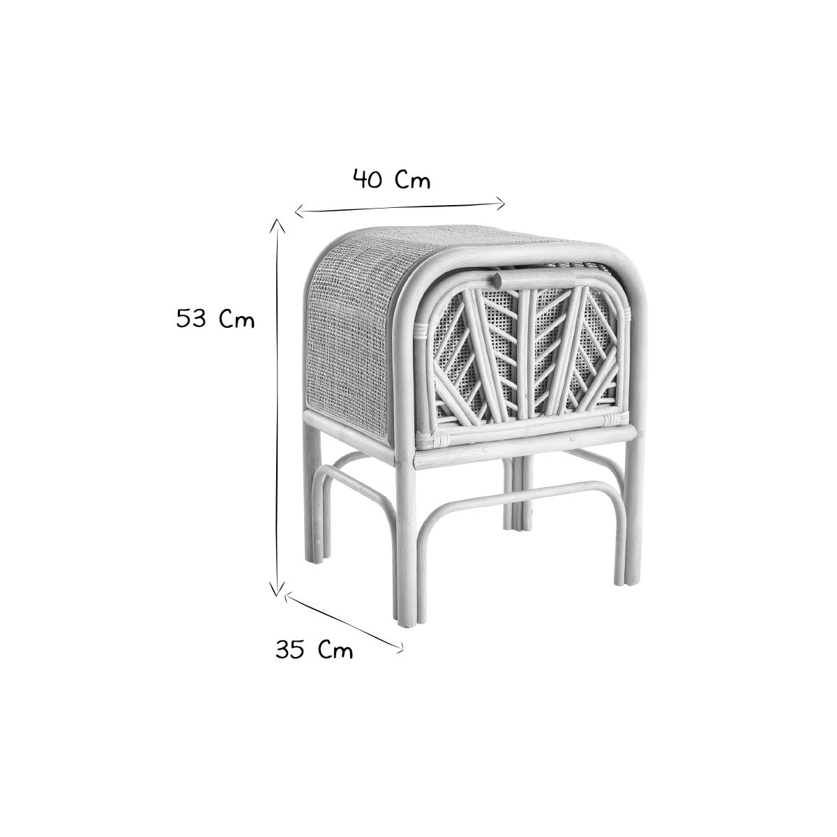 Table de chevet en rotin L40 cm GALON