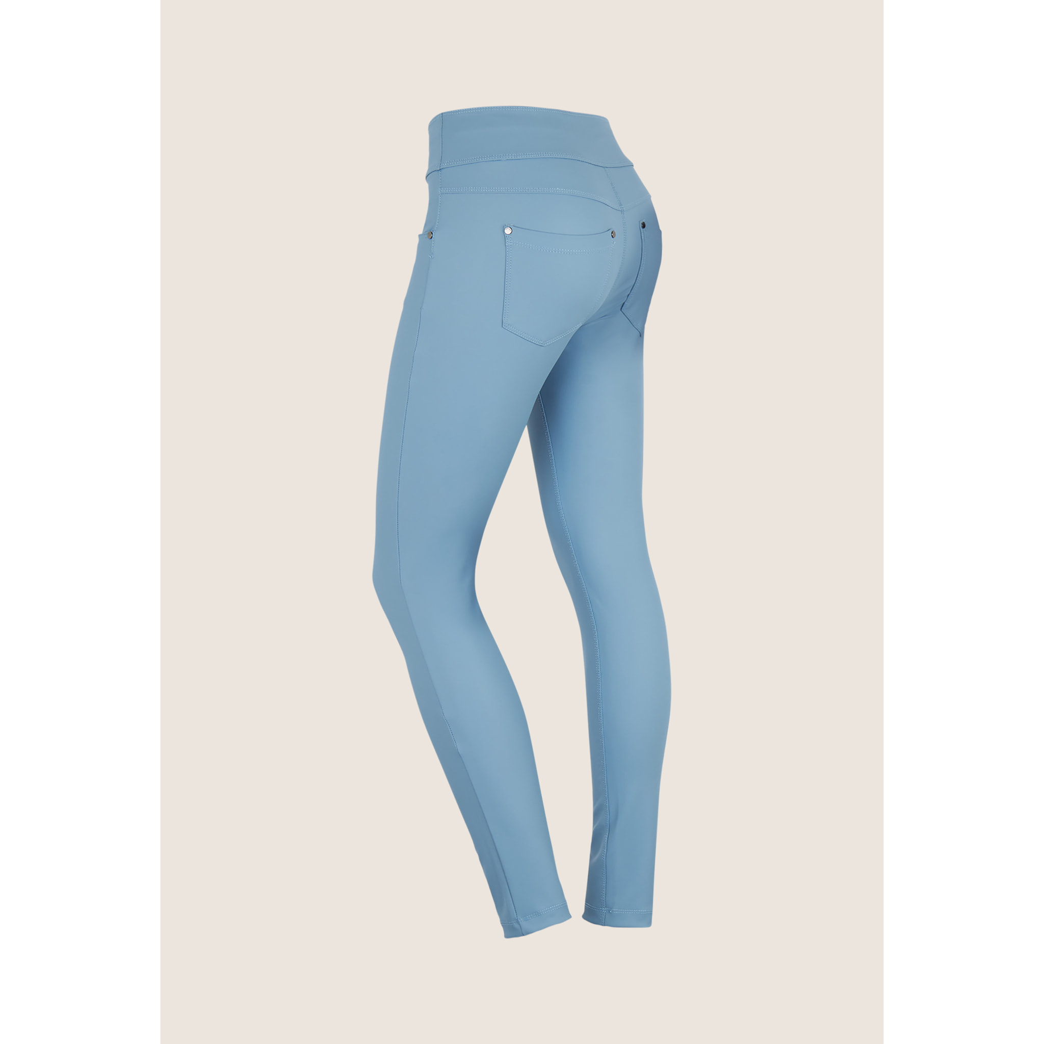 Pantaloni N.O.W. skinny vita media in Similpelle Matt