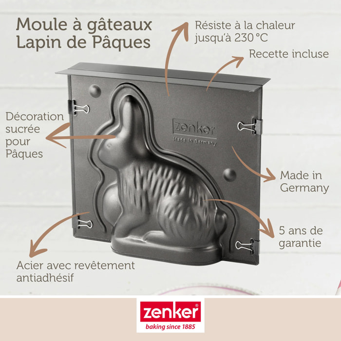 Moule à gâteaux 3D en forme de lapin de Pâques 600 ml Zenker Special Season