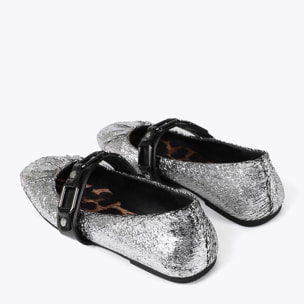 Ballerine metallizzate con dettaglio arricciato