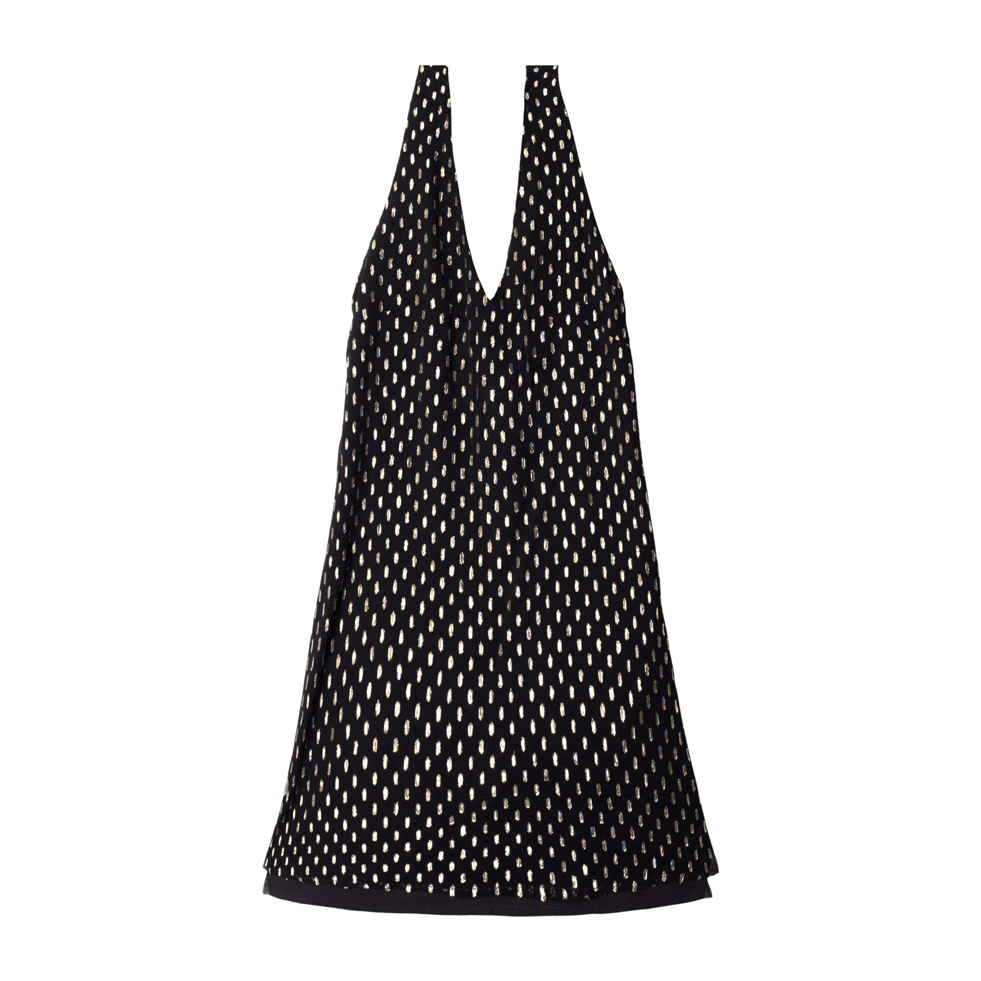 Vestido corto con lazada al cuello y escote pico
