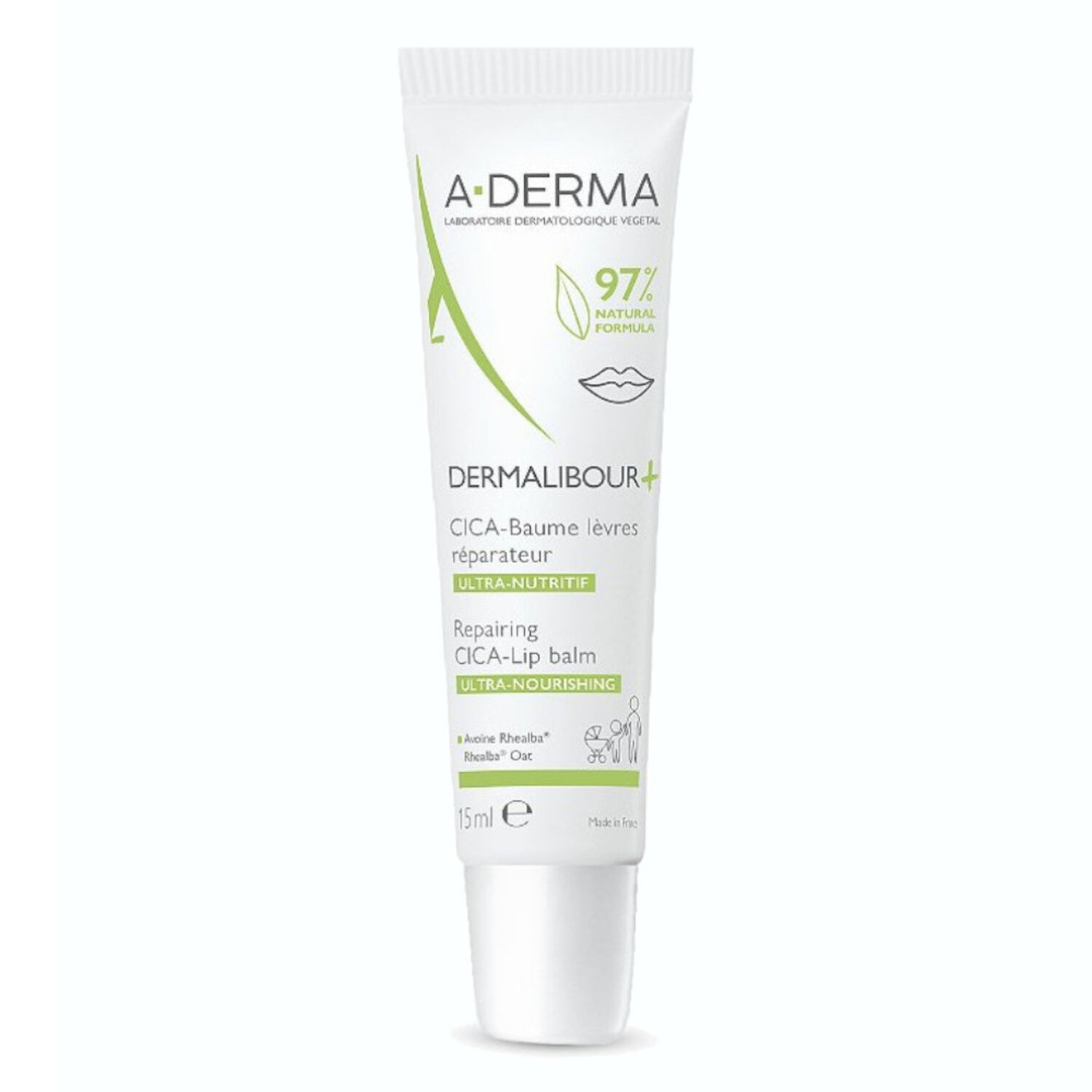 Dermalibour + - Cica Baume Lèvres Réparateur 15 ml