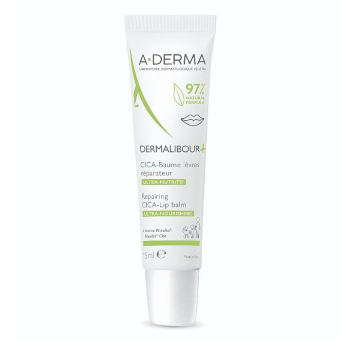 Dermalibour + - Cica Baume Lèvres Réparateur 15 ml