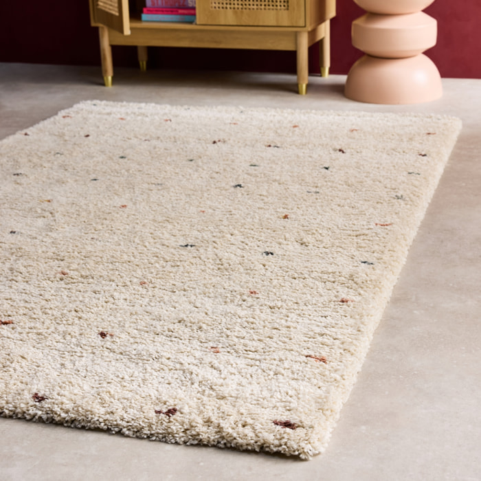 Tapis intérieur enfant crème et multicolore à petits pois HAZEL