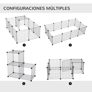 Valla para Mascota con 12 Paneles de Metal 106x73x36cm Negro