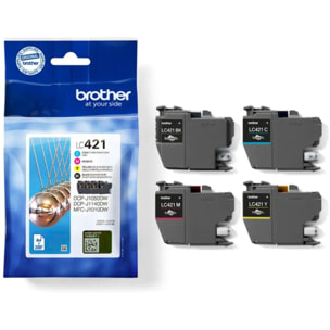 Cartouche d'encre BROTHER Pack Multipack 4 Originales LC421 (Noir + 3 Couleurs) - LC421VAL