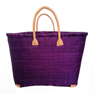 Panier artisanal de Madagascar - Morondova GM Prune avec pochon