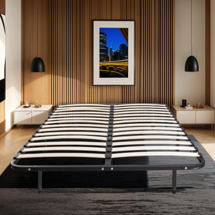 Sommier Cadre a Lattes en Kit | Structure Metallique Noire