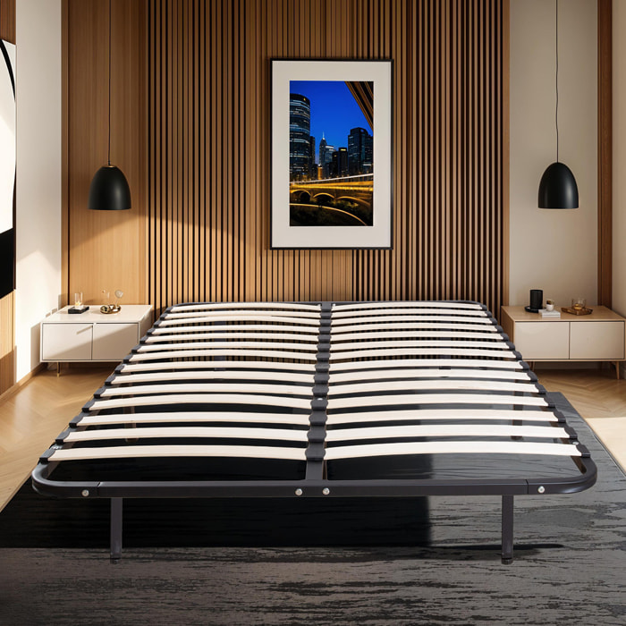 Sommier Cadre a Lattes en Kit | Structure Metallique Noire