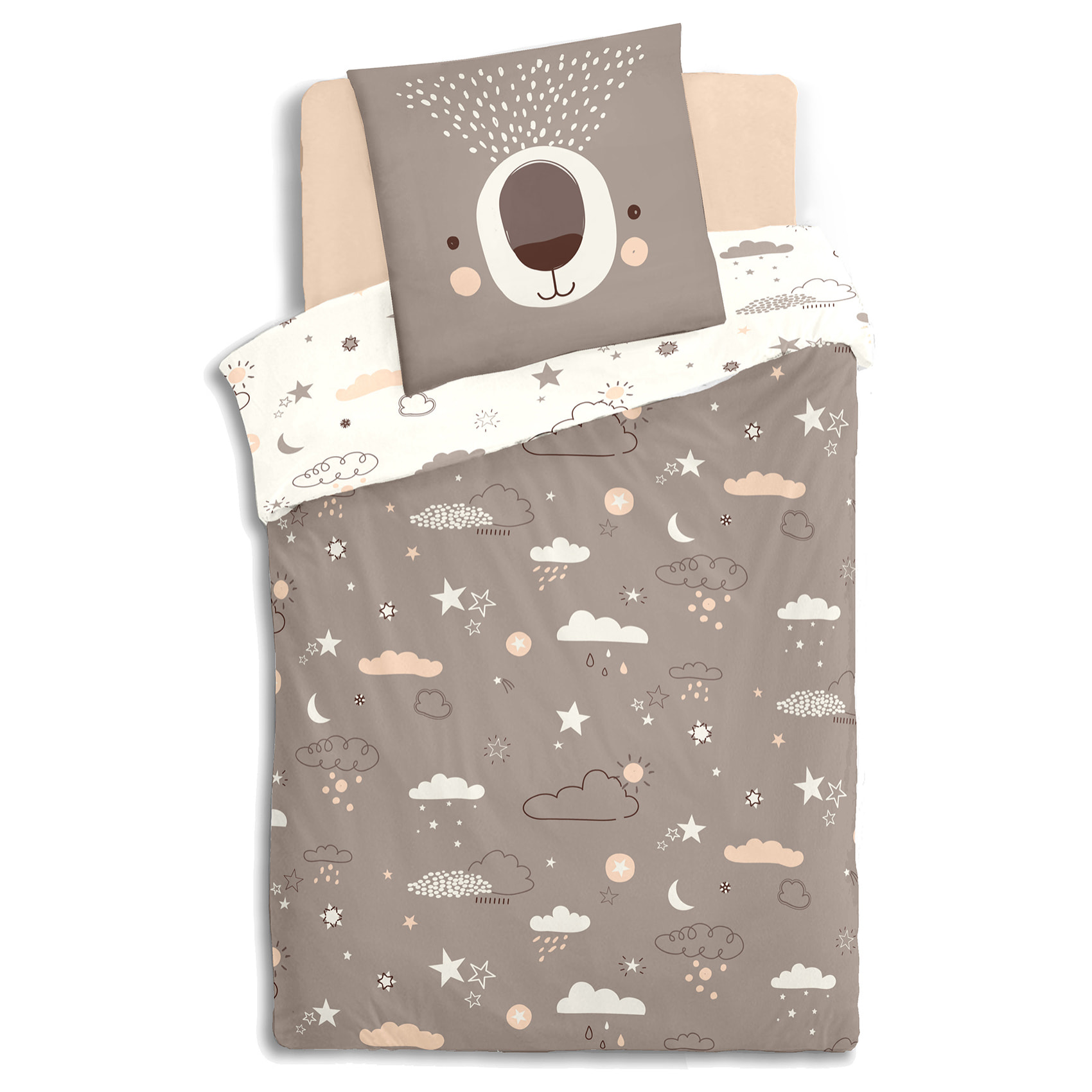 Parure de lit Ours - Beige