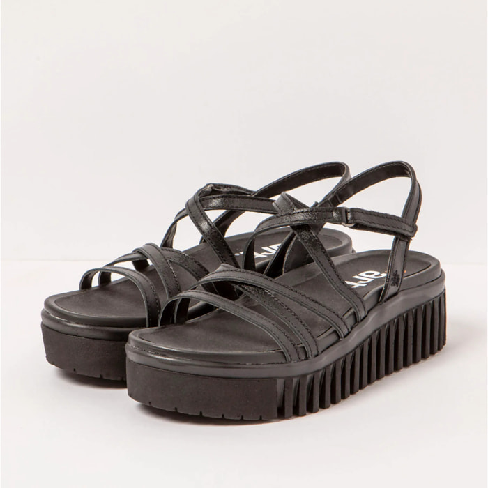 Sandalia de cuña 1576F METALIZADO BLACK/BRIGHTON color Black