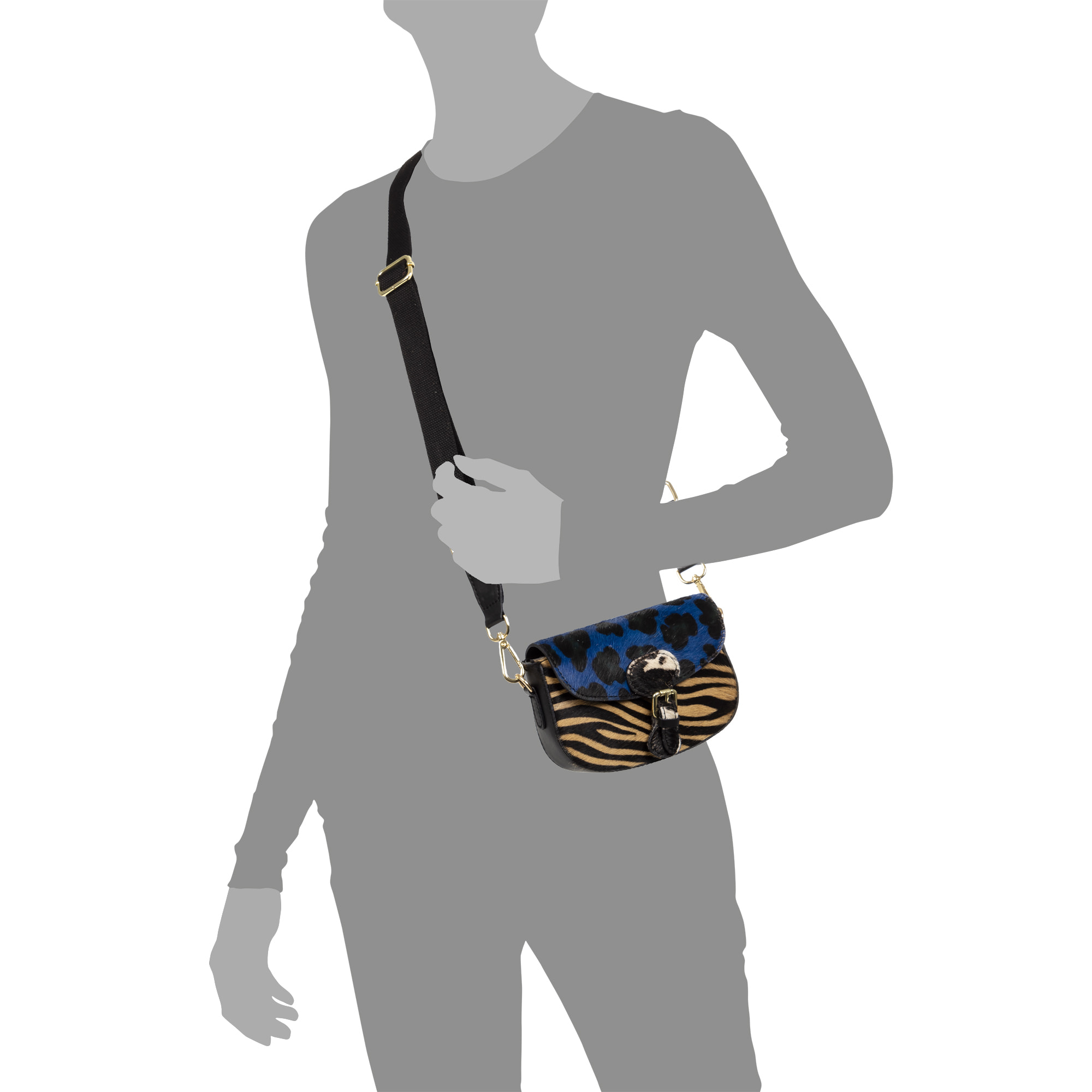 Annone borsa a tracolla donna. Pelle autentica finitura Cavallino