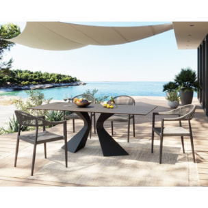 Table de jardin Gloria grès noir 180x90cm Kare Design