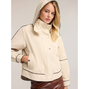 Motivi - Parka corto in cotone tecnico - Beige