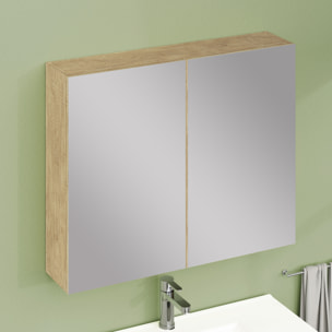 ARMOIRE DE TOILETTE, Alday, 80cm, Bois Naturel