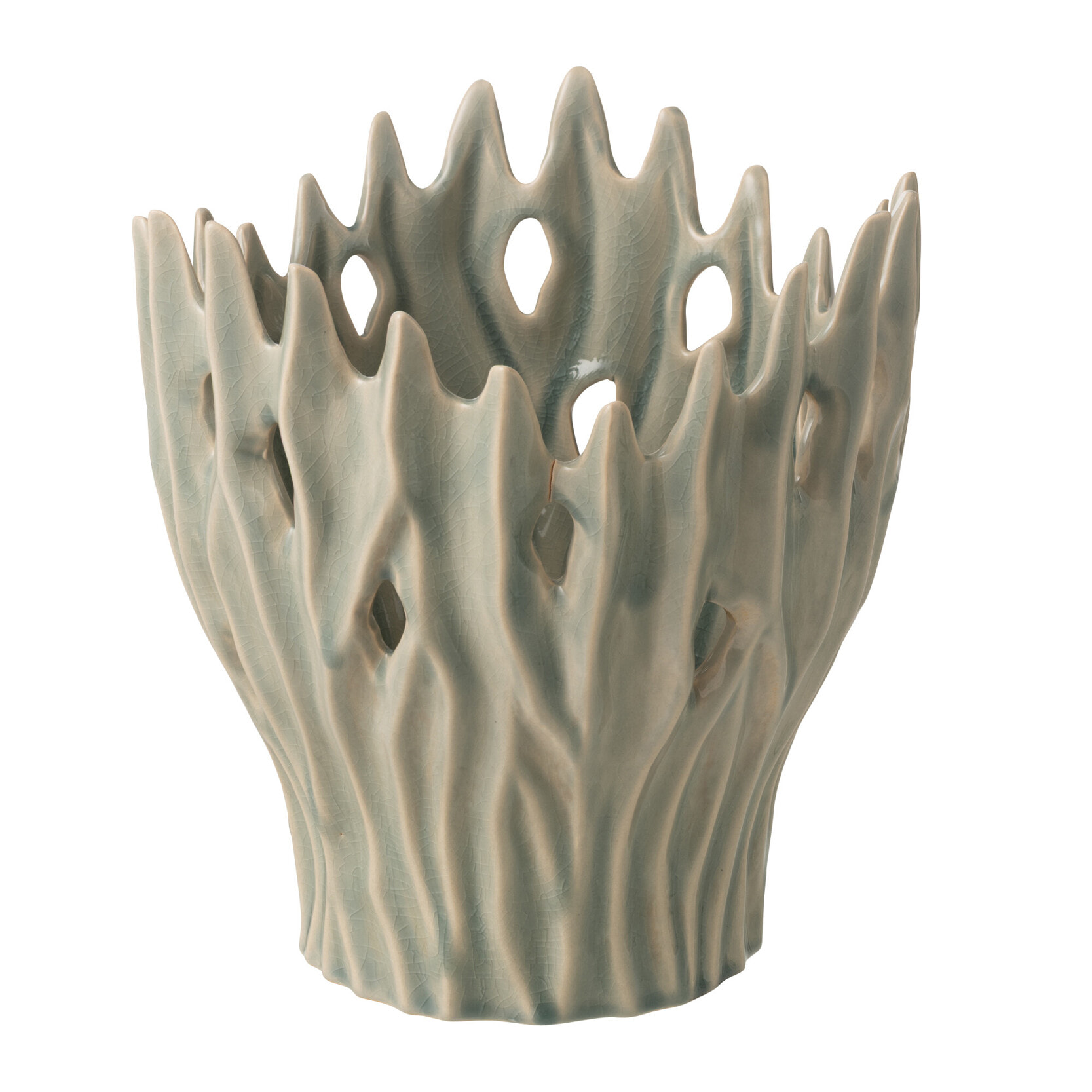 J-Line Vase Amy - porcelaine - bleu clair - small