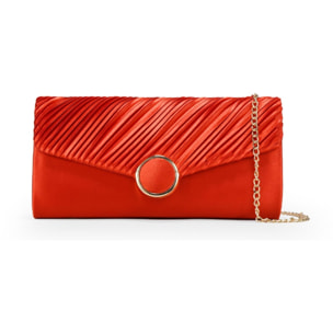 Bolso sobre de fiesta rojo con pliegues