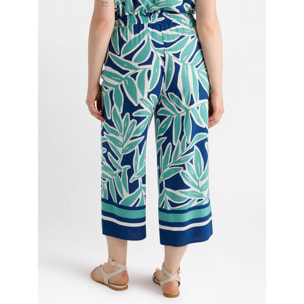 Fiorella Rubino - Pantalones estampados de viscosa LENZING™ ECOVERO™ - Azul