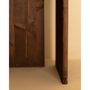 Table de chevet en bois massif en ton noyer de 50x42cm Hauteur: 50 Longueur: 42 Largeur: 27