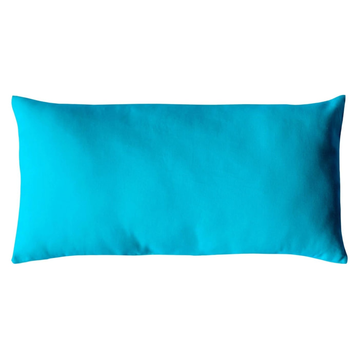 Coussin non déhoussable en coton uni - Turquoise
