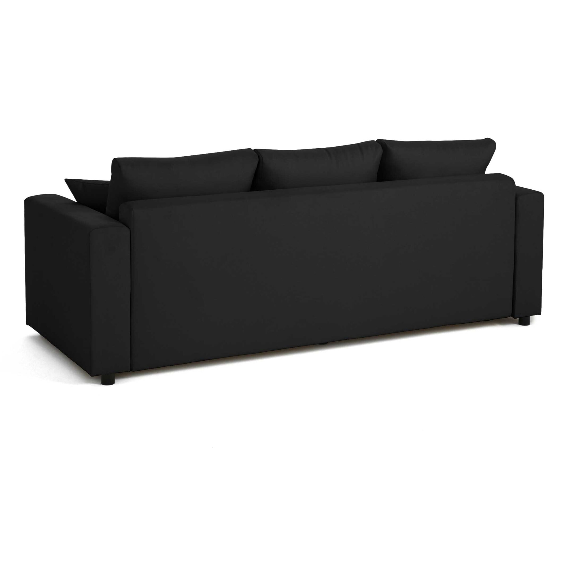 Regala - canapé 3 places - convertible avec coffre - en tissu - Noir