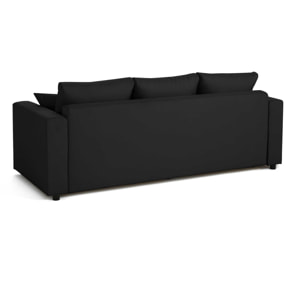 Regala - canapé 3 places - convertible avec coffre - en tissu - Noir