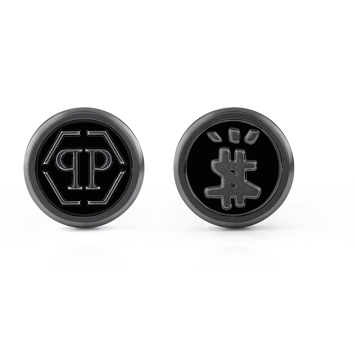 PHILIPP PLEIN gemelos de metal HEXAGON