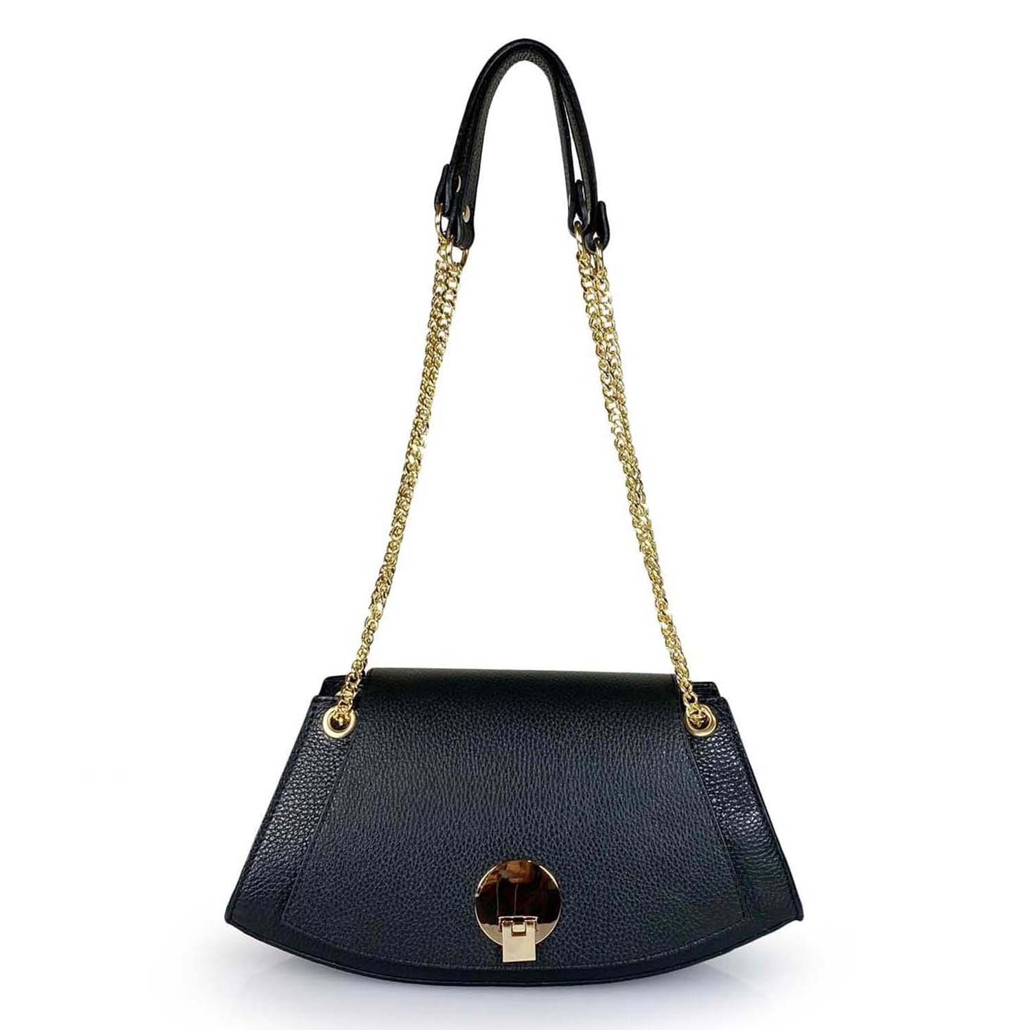 Borse Donna colore Nero-in pelle Made in Italy 32x16x11cm